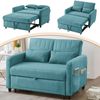 2-Sitzer Schlafsofa H 82.5 x T 114 x B 77 cm mit Schlaffunktion, Liegefläche 166 x 95 cm, Baumwoll-Leinen-Bezug Bild 2