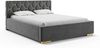 MEBLINI Polsterbett 180x200 ohne Lattenrost ohne Matratze – VERSAL – Dunkelgrau Samt – Doppelbett ohne Bettkasten - Stauraumbett - Kopfteil Bett ohne Stauraum Bild 2