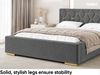 MEBLINI Polsterbett 180x200 ohne Lattenrost ohne Matratze – VERSAL – Dunkelgrau Samt – Doppelbett ohne Bettkasten - Stauraumbett - Kopfteil Bett ohne Stauraum Bild 5