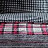 Buymax Bettwäsche Teddy Plüsch Bettezug-Set, Fleece, 2 teilig, 135x200 cm, Winter, flauschig, warm, gestreift, kariert, Pink, Grau Bild 3