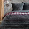 Buymax Bettwäsche Teddy Plüsch Bettezug-Set, Fleece, 2 teilig, 135x200 cm, Winter, flauschig, warm, gestreift, kariert, Pink, Grau Bild 5
