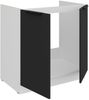 Küchen Spülenunterschrank 80 cm Küche ARIA Schwarz ultra matt + Weiss matt, hochwertige Fronten mit Anti Fingerprint Beschichtung Küchenzeile Küchenblock Bild 3