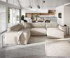 Wohnlandschaft Sirpio 300x210 cm Cord Beige Recamiere variabel mit Hocker Bild 2