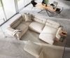 Wohnlandschaft Sirpio 300x210 cm Cord Beige Recamiere variabel mit Hocker Bild 4