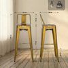 CLP Barhocker 4er Set mit Lehne im Industrial-Look Mason, mit Rückenlehne,gold Bild 2