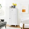 COSTWAY Badezimmerschrank Badschrank weiß, Bodenschrank Toilettenschrank mit verstellbarem Regal & Schublade, Standschrank Midischrank freistehend für Badezimmer Wohnzimmer Küche Bild 4