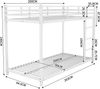 Etagenbett 90×200 cm mit Rausfallschutz und Leiter, Metall Weiß, ohne Matratze Bild 5