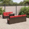 vidaXL Gartensofa-set mit Speicher 8 pcs Braun und Rot Poly-Rattan 3348770 Bild 3