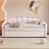 Flieks Daybett, LED Tagesbett Schlafsofa Kinderbett 90x200cm mit Ausziehbett 90x190cm Bild 3