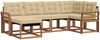 vidaXL Outdoor-Sofagarnitur mit Kissen 6 pcs Natur und Beige 3368836 Bild 2