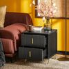 SoBuy FBT115-SCHX2 Nachttisch, MDF, Lackiert, Schwarz, 40 x 47 x 36 cm Bild 4