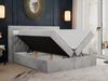 Boxspringbett - Doppelbett mit Multipocket-Matratze und LED - GOLD-6 - 200x200cm - Hellgrau Velours - H4 Bild 2