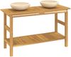 vidaXL Waschtisch mit Creme Marmorbecken Massivholz Teak 3096580 Bild 3