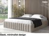MEBLINI Polsterbett 160x200 mit Lattenrost ohne Matratze – BOURNE – Beige Samt – Doppelbett mit Bettkasten - Stauraumbett - Bett mit Stauraum Bild 3