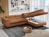 Mks Möbel 'Peter L-form' Ecksofa mit Bettfunktion, Bettkasten & einstellbaren Kopfstützen, Orange, Stoff, rechts Bild 3