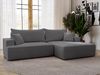 GRAINGOLD Ecksofa California, Sofa mit Schlaffunktion, Bettkasten, Eckcouch L-Form, Velour-Stoff, Grau, Rechts Bild 3