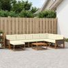 vidaXL Outdoor-Sofagarnitur 9 pcs Natur und Creme Massivholz Akazie 3381626 Bild 1