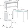 Esstisch-Set Grand Weiß 120 x 70 cm 4-teiliges Set Vicco Bild 3