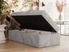 Boxspringbett 90x200 Polsterbett ZERO 90 Einzelbett ohne Kopfteil, inkl. Stauraum & Multipocket-Matratze, Hotelbett - Hellgrau Cordstoff - H3 - Topper Visco Bild 3