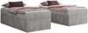 Boxspringbett 90x200 Polsterbett ZERO 90 Einzelbett ohne Kopfteil, inkl. Stauraum & Multipocket-Matratze, Hotelbett - Hellgrau Cordstoff - H3 - Topper Visco Bild 4