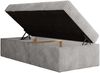 Boxspringbett 90x200 Polsterbett ZERO 90 Einzelbett ohne Kopfteil, inkl. Stauraum & Multipocket-Matratze, Hotelbett - Hellgrau Cordstoff - H3 - Topper Visco Bild 5