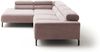 KAWOLA Sofa DELIA Ecksofa XL Cord rosa Recamiere links 74 x 219 x 312 cm Bild 5