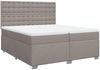 vidaXL Boxspringbett mit Matratze Taupe 200x200 cm Stoff 3290613 Bild 2