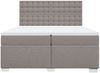 vidaXL Boxspringbett mit Matratze Taupe 200x200 cm Stoff 3290613 Bild 4