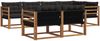 vidaXL Outdoor-Sofagarnitur mit Kissen 7 pcs Natürlich und Schwarz 3369543 Bild 2
