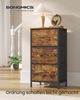 SONGMICS Kommode, 3 Stoffschubladen, Holz braun-schwarz, 30 x 39,6 x 73,7 cm Bild 2