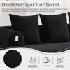 Zusammenlegbares Kompressionssofa mit robustem Metallrahmen, Seitentaschen plus 3 Kissen, Schwarz Bild 3