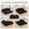 Zusammenlegbares Kompressionssofa mit robustem Metallrahmen, Seitentaschen plus 3 Kissen, Schwarz Bild 5