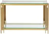 Vente-unique - NOMELANO Konsole Glas Gold - B 43,5 cm x H 78 cm x L 123,5 cm Bild 3