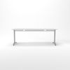 Rheinland Möbel Statio Schreibtisch 200x100 cm höhenverstellbar ±10 mm in Weiß – XXL-Bürotisch für Führungsebene & Konferenzräume, C-Fuß, Kabelwanne, einfache Montage, FSC® zertifiziert Bild 2