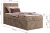 Boxspringbett TILIANO 90x200 Cord inkl. Bettkasten, Einzelbett 7-Zonen Multipocket-Matratze & Topper, Modernes Design mit hohem Kopfteil - Braun Cordstoff - H4 - Topper T25 Bild 4