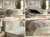 Boxspringbett mit Matratze H3 ALVER KING, Doppelbett, gepolstertes Polsterbett, 7-Zonen-Multipocket-Kern H3, hohe Kopfteil - Topper Visco - Beige Velvet Bild 2