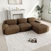 Modulares Ecksofa, montagefrei ergonomisch haustierfreundlich extra-breite Armlehnen 32D hochelastische Polsterung, Cordstoff, Braun, Bild 2