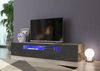 Dmora TV-Schrank Amore, niedriges Wohnzimmer-Sideboard mit 3 Türen, Fernsehständer-Basis, 100 % Made in Italy, 200 x 40 x 37 cm, Ahorn und Schiefer, mit LED-Licht Bild 2