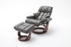 Relaxsessel Calgary XXL creme Leder mit Hocker/ Walnuss Bild 3