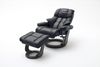 Relaxsessel Calgary XXL creme Leder mit Hocker/ Walnuss Bild 5