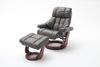 Relaxsessel Calgary XXL creme Leder mit Hocker/ Walnuss Bild 4