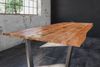 Esstisch Baumkante Massiv Mango naturfarben 240 x 100 silber V-Gestell DORA 82142316 Bild 3