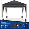 tillvex Pop-Up Faltpavillon mit Tasche, wasserdicht, höhenverstellbar & UV Schutz 50+, Stahl / Polyester, 3x3 m, Pavillon inkl. 4 Seitenteile, Schwarz Bild 2