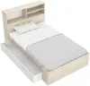 Vente-unique - VARDIEL Bett Holz, Platte BeigeWeiß - B 127,4 cm x H 110 cm x L 217,6 cm Bild 5