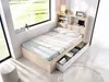 Vente-unique - VARDIEL Bett Holz, Platte BeigeWeiß - B 127,4 cm x H 110 cm x L 217,6 cm Bild 2