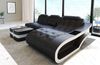 Mini Ecksofa Elegante L-Form Leder - Kunstleder - schwarz-weiß - Rechts Bild 2