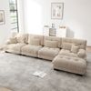 4-Sitzer Wohnlandschaft H 81 x T 406 x B 145 cm aus Chenille, modular erweiterbar, mit beweglichen Ottomanelementen Bild 3