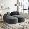 2-Sitzer Modulsofa H 67 x T 184 x B 164 cm aus Chenille in Grau, rahmenlos, mit 122 cm Sitztiefe und Schlaffunktion Bild 2