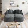 2-Sitzer Modulsofa H 67 x T 184 x B 164 cm aus Chenille in Grau, rahmenlos, mit 122 cm Sitztiefe und Schlaffunktion Bild 1