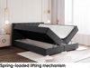 MEBLINI Boxspringbett JOHN 140x200 cm mit Bettkasten - H3P/Dunkelgrau Samt Polsterbett - Doppelbett mit Topper & Taschenfederkern-Matratze Bild 4